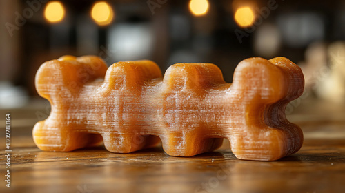 Unique dog sculpture made entirely of carrots demonstrating innovative 3d-printing technology for pet treats photo