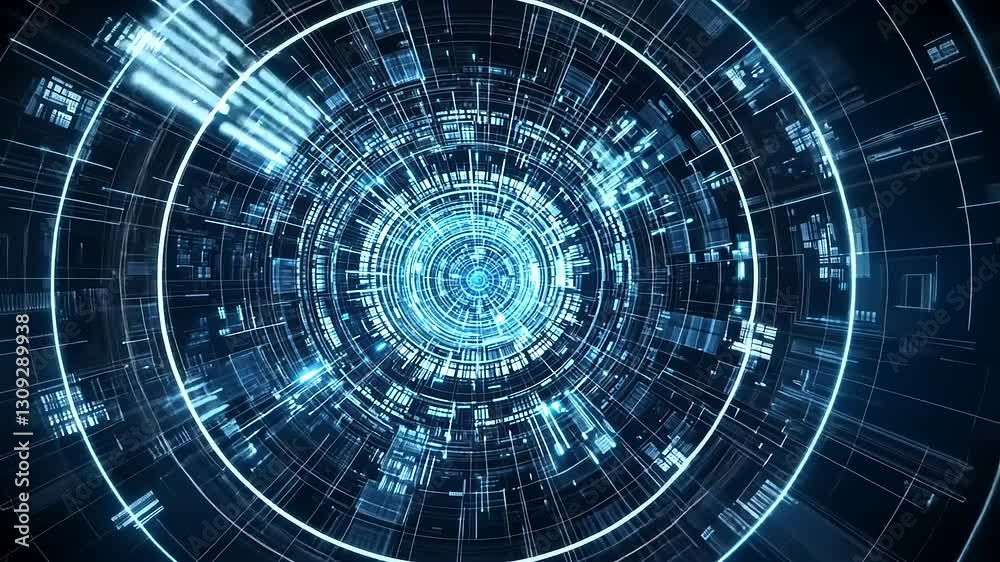 Abstract digital vortex with glowing blue lines and data patterns, symbolizing technology and innovation Abstract digital vortex with glowing blue lines and data patterns, symbolizing technology and innovation