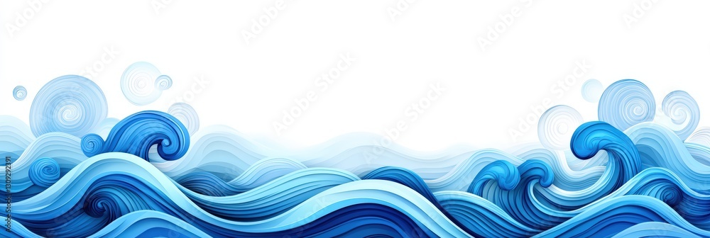 Hand-Drawn Illustration of Ocean Waves with Flowing Lines and Circular Swirls in Shades of Blue, Capturing the Beauty of Nature's Movement , A golden line waves Japanese Hand-Drawn Illustration of Ocean Waves with Flowing Lines and Circular Swirls in Shades of Blue, Capturing the Beauty of Nature's Movement , A golden line waves Japanese