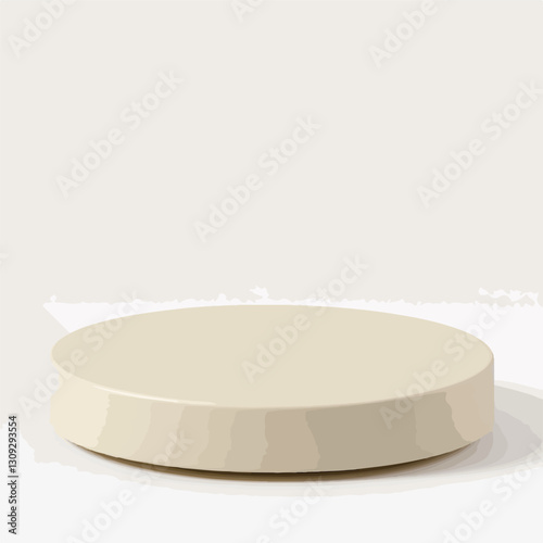 Beige Backdrop Podium 3D Render Icon Isolated