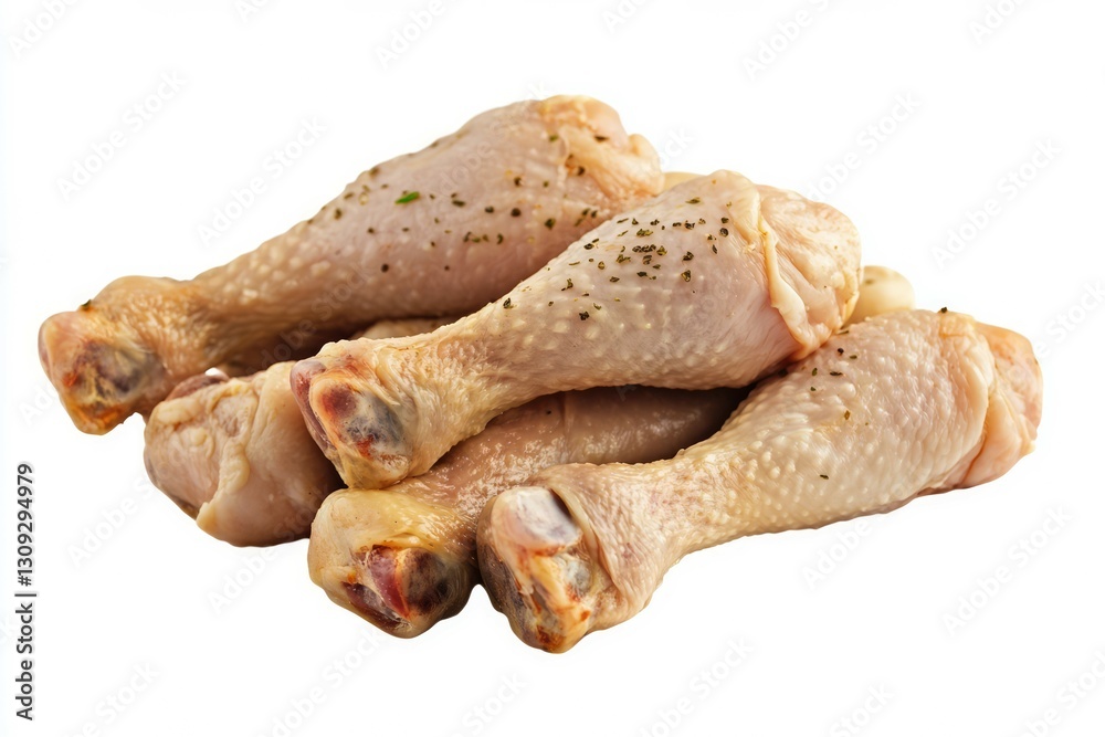Fresh chicken drumsticks with rosemary on white background. Neural network AI generated Fresh chicken drumsticks with rosemary on white background. Neural network AI generated