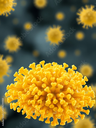 Clostridium botulinum bacterium. Spore-forming bacteria causing botulism disease. Clostridium botulinum bacteria colony 3D medical illustration. Botulinum toxin blocks nerve signals. Muscle paralysis. photo