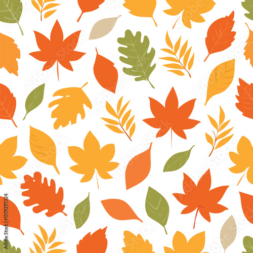Autumn leaves seamless pattern