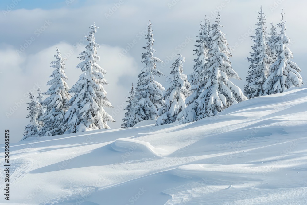 Snowy sunset in pine forest captures tranquil winter scene. Neural network AI generated Snowy sunset in pine forest captures tranquil winter scene. Neural network AI generated