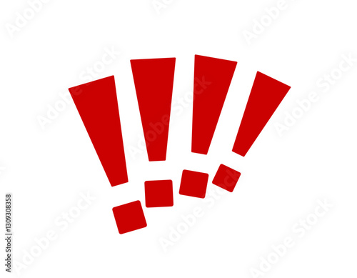 Bold red exclamation marks evoke a sense of urgency and focus, capturing immediate attention with their striking design.
