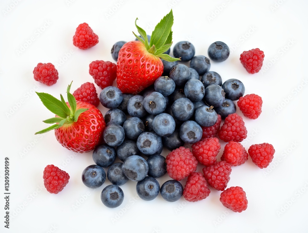 Composition of fresh berries on a rustic wooden surface showcasing vibrant colors Composition of fresh berries on a rustic wooden surface showcasing vibrant colors