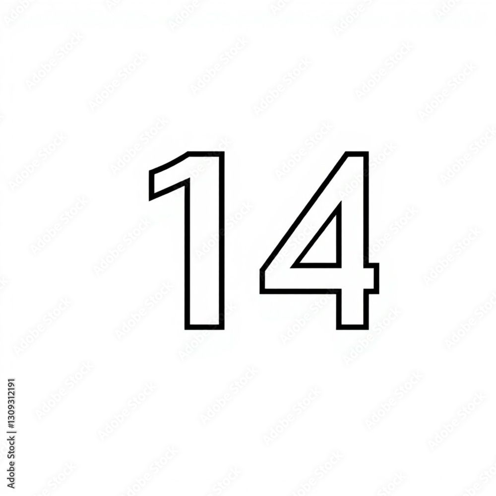 High-resolution stock photo of the number 14, rendered in a clean sans-serif font, commercial-grade quality, sharp focus, neutral background High-resolution stock photo of the number 14, rendered in a clean sans-serif font, commercial-grade quality, sharp focus, neutral background