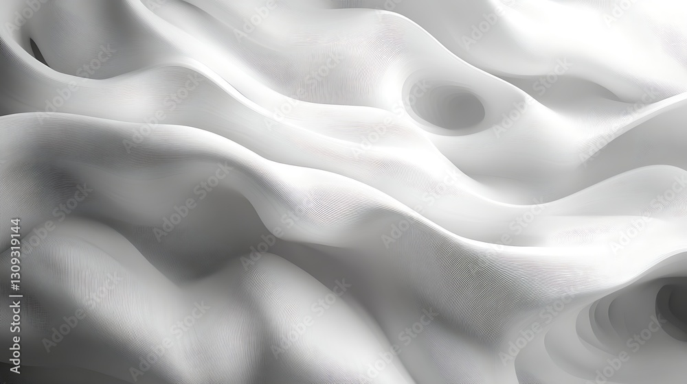 Fototapeta premium Elegant Draped White Sheer Fabric Soft Texture Abstract Background