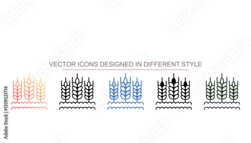 Wheat icon design with white background stock illustration