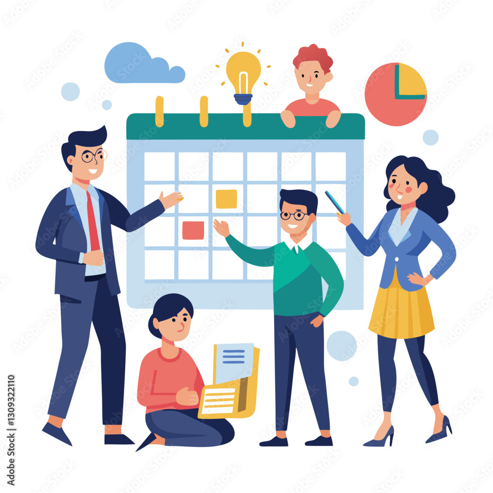 Fototapeta premium business planning concept vector cartoon vector image on white background 
