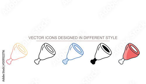 Turkey Leg icon design with white background stock illustration