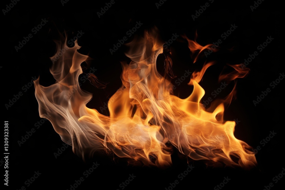 Fototapeta premium Flames dancing in darkness fire element visual art abstract environment close-up view energy concept