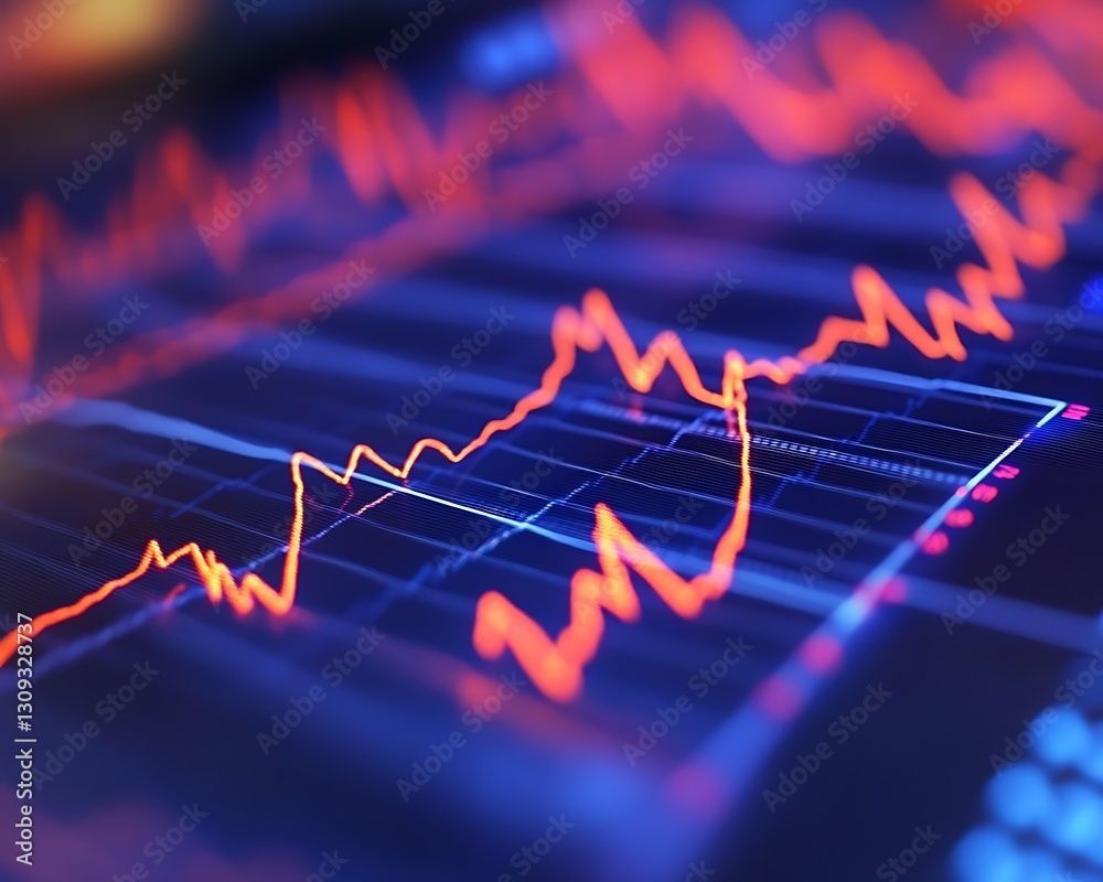 Fototapeta premium Night Trading Chart Fluctuations