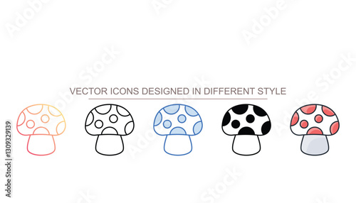 Mushroom icon design with white background stock illustration