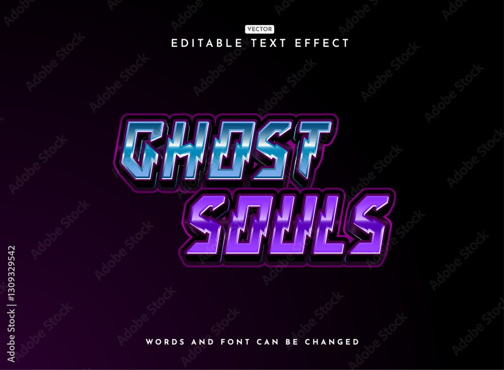 fantasy ghost souls blue purple spooky 3d futuristic text effect fantasy ghost souls blue purple spooky 3d futuristic text effect