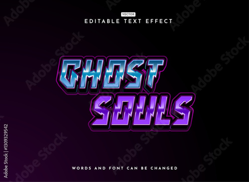 fantasy ghost souls blue purple spooky 3d futuristic text effect