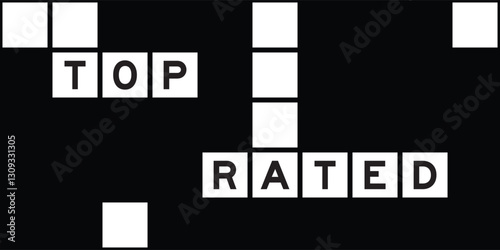 Alphabet letter in word top rated on crossword puzzle background