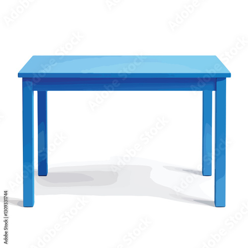 Blue Table Mockup Border Isolated Cutout Single