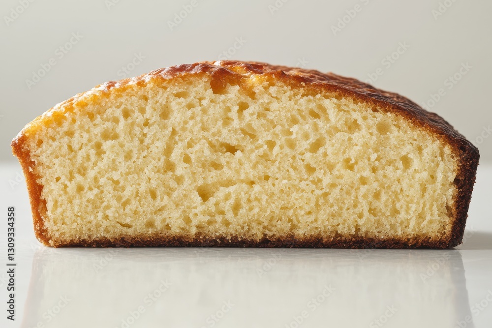 Freshly Baked Cake Slice with Golden Brown Crust and Soft Interior Freshly Baked Cake Slice with Golden Brown Crust and Soft Interior
