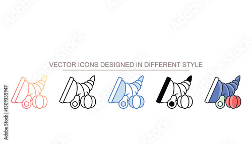 Cornucopia icon design with white background stock illustration