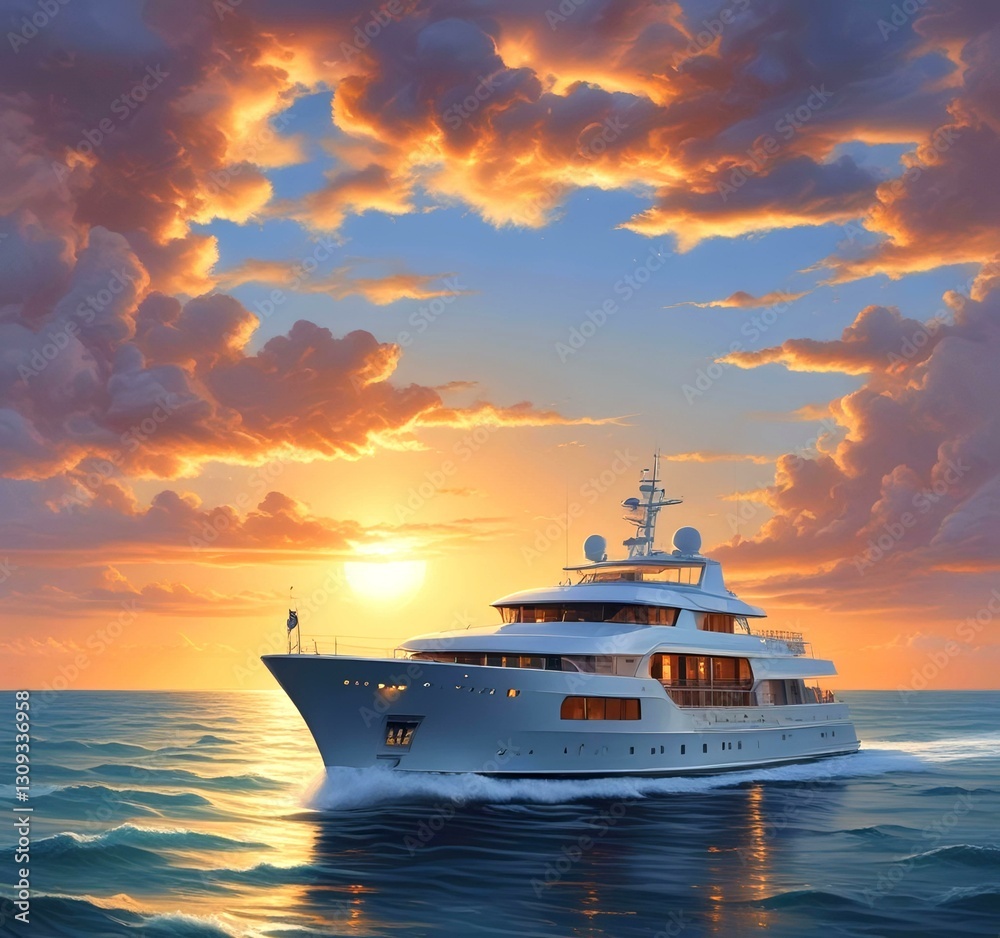Illustration of sailboat yaht in ocean. Illustration of sailboat yaht in ocean.