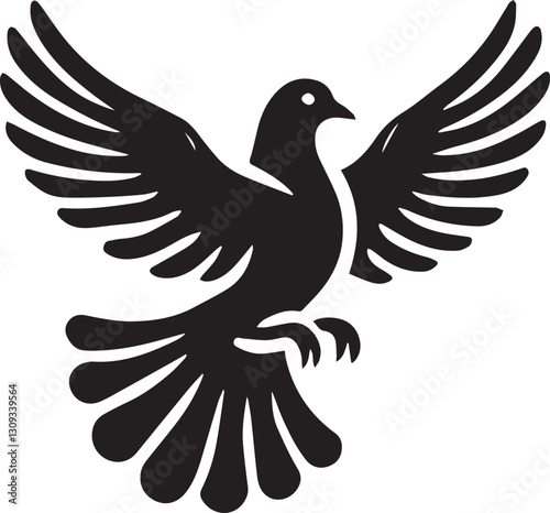 black dove bird clip art vector, dove bird silhouette vector, dove bird vector illustration, dove bird logo vector, dove bird vector icon, dove bird silhouette vector isolated on white background full