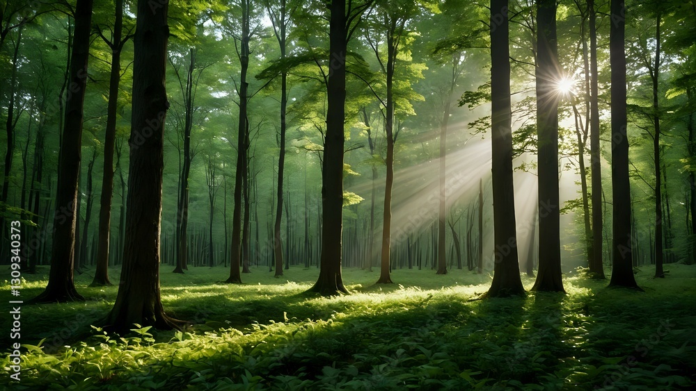 Obraz premium morning in the forest