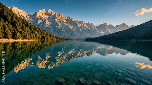 mountain reflection in lake