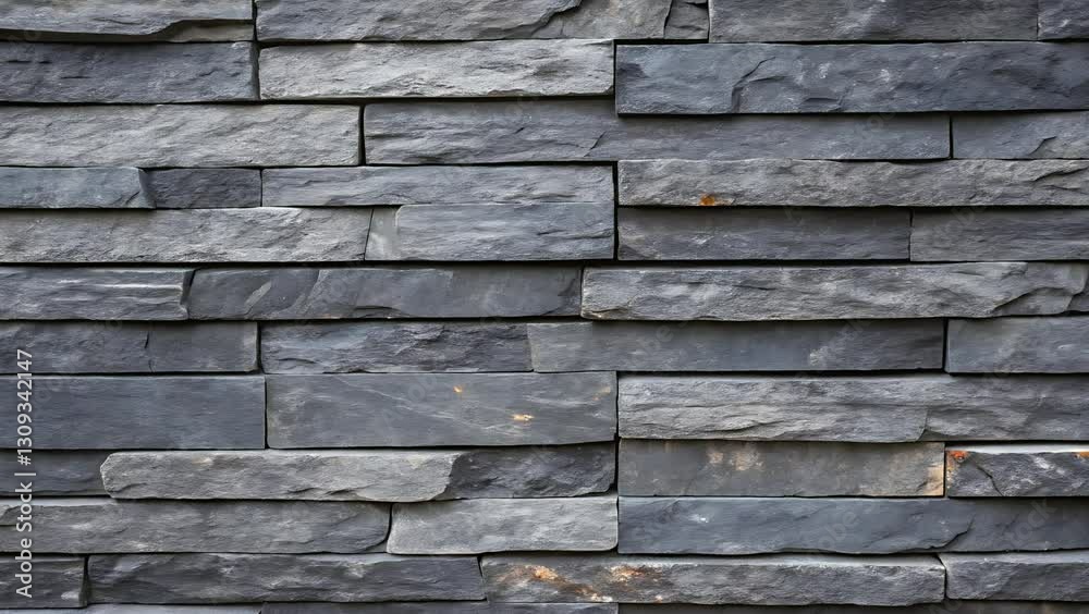 Horizontal Slate Stone Wall with Layered Textured Design in Dark Gray Horizontal Slate Stone Wall with Layered Textured Design in Dark Gray
