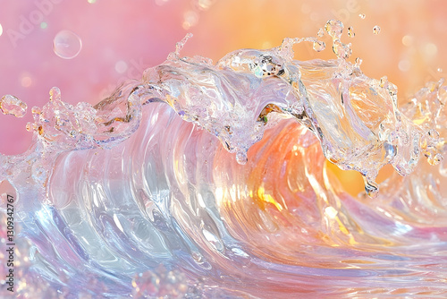 Abstract water wave splash, pastel colors