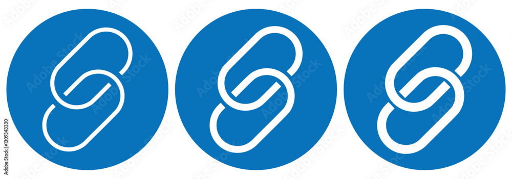 Obraz premium Link icon Isolated on white background. External link symbol icon vector. Connection, hyperlinks, and attachment concepts. Chain solid icon. Hyperlink chain symbol. Vector illustrator.