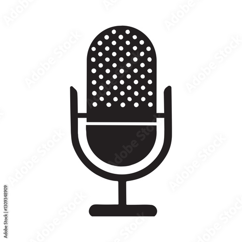 retro microphone vector icon