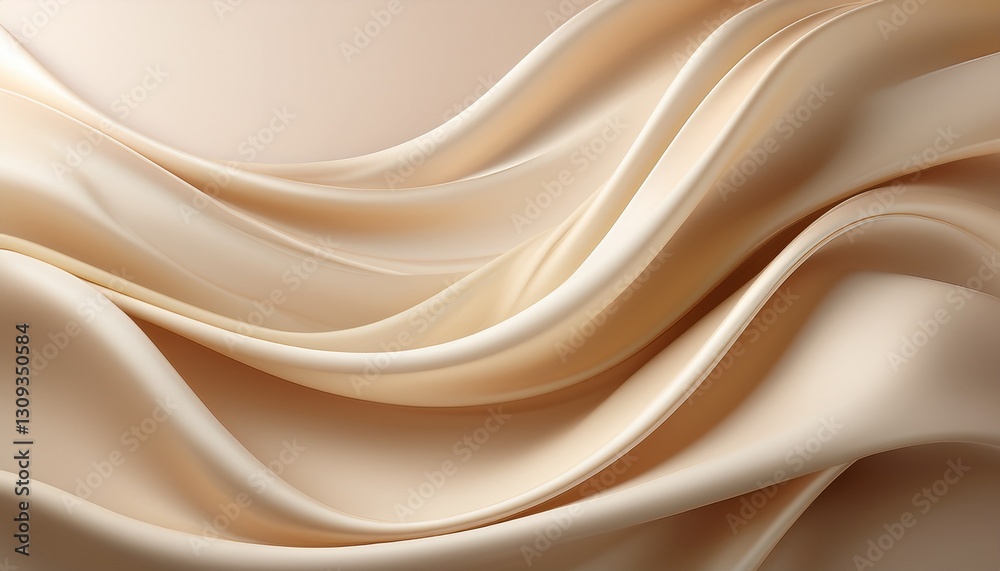 Obraz premium Silky Beige Gradient. Soothing light beige to milky white blend. Elegant, soft texture. Calming, neutral background.