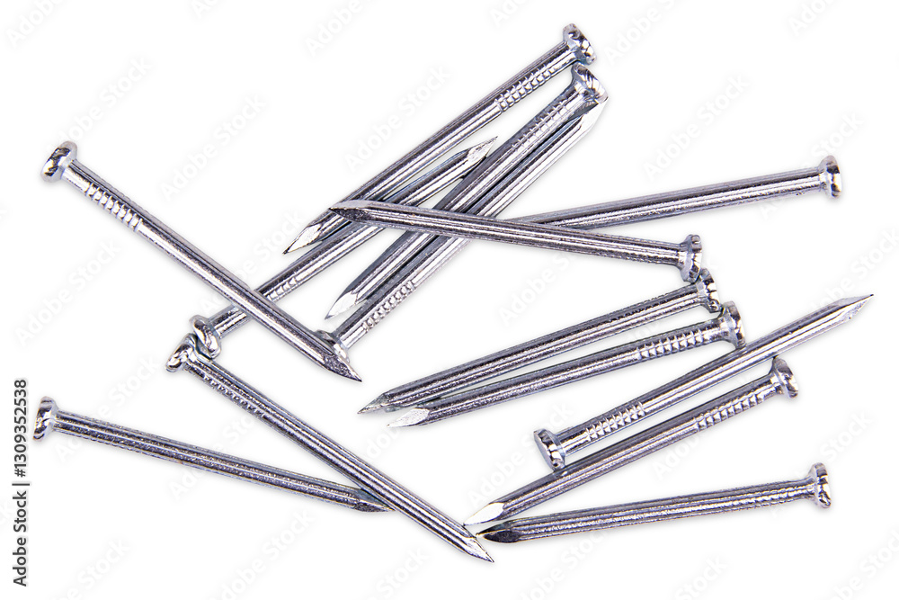 pile of nails isolated on white, transparent background. png file pile of nails isolated on white, transparent background. png file
