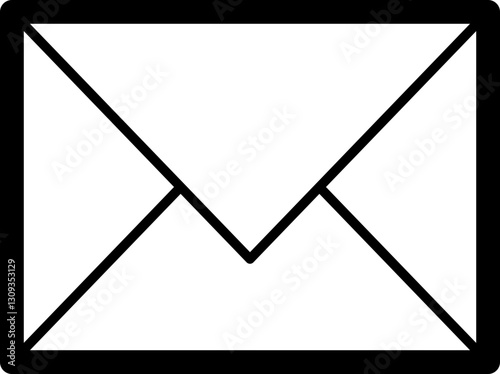 Bold, minimalist envelope icon.  Perfect for website design, app interfaces, or any project needing a clean, modern communication symbol.  Instantly recognizable and highly versatile.