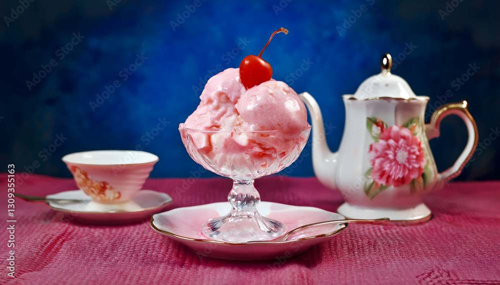 Fototapeta premium cup of tea with strawberry