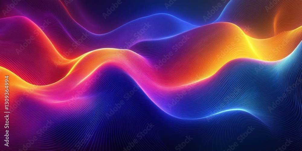 Obraz premium Vivid Abstract Digital Waves: A Stunning Display of Colorful Energy in Motion
