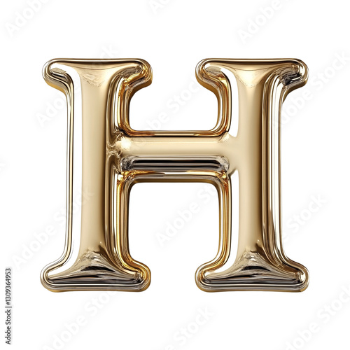 The letters in this image are from the letter set of the gold metallic-looking font, H. photo