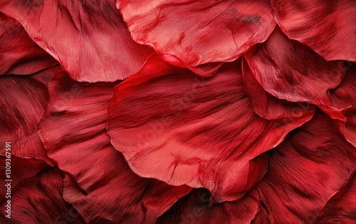 Bright Red Poppy Flower Petals With Fine Texture