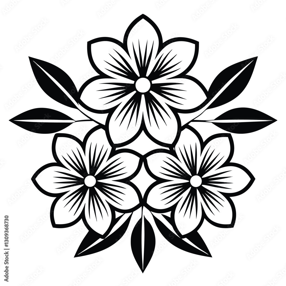 Obraz premium Stylish Black and White Botanical Illustration for Elegant Designs