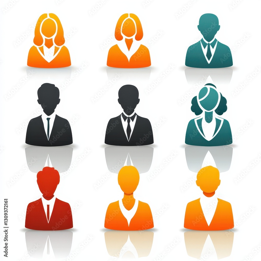 Client icon set cut out isolated on white background Client icon set cut out isolated on white background