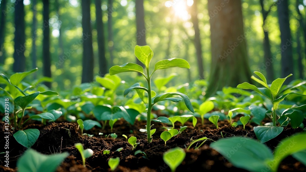Exploring plant growth in a vibrant forest setting Exploring plant growth in a vibrant forest setting