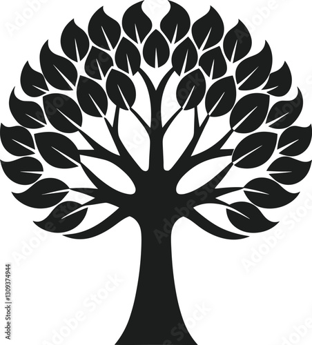 Minimalist Tree Silhouette - Nature, Growth, and Eco-Friendly Vector