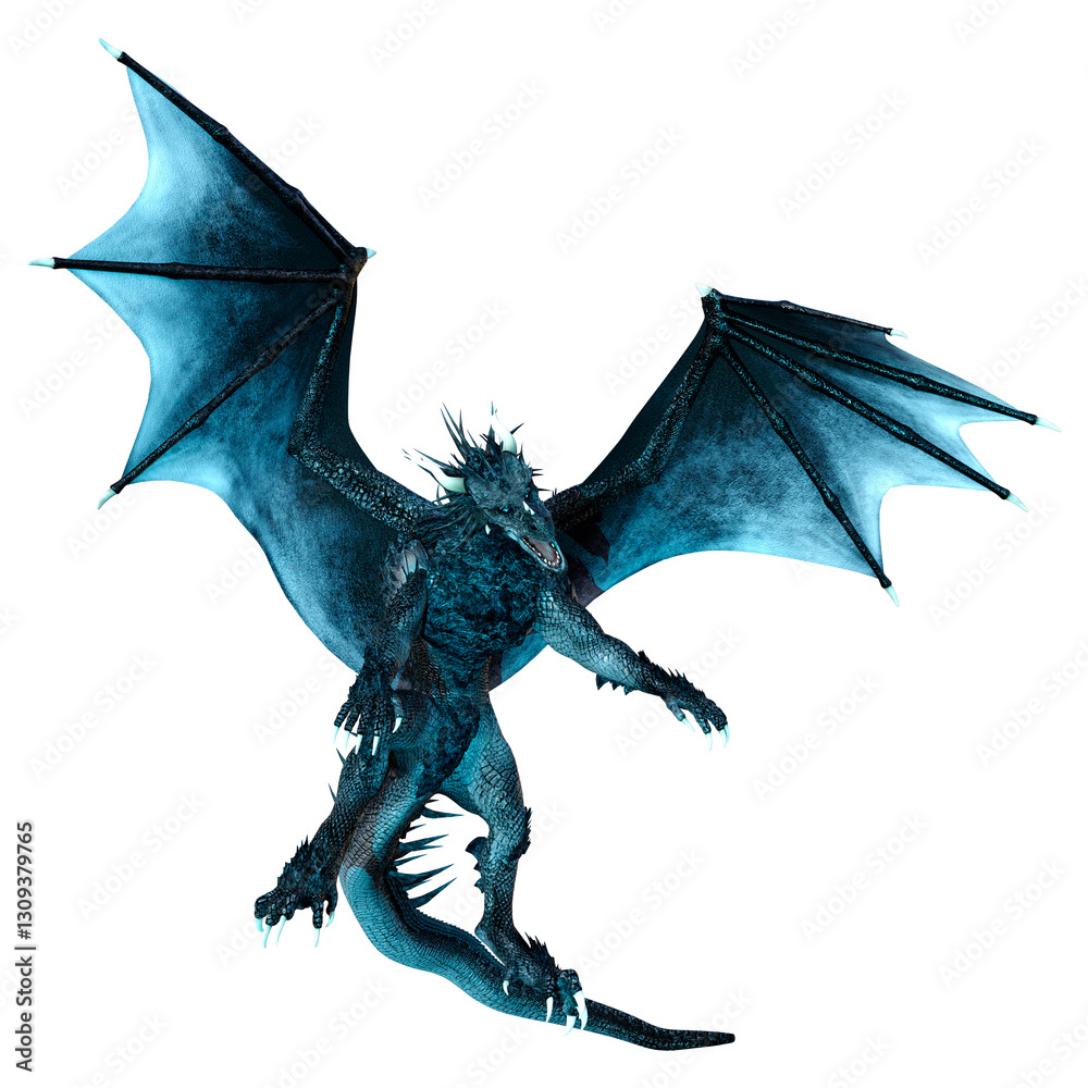 Fototapeta premium 3D Rendering Fairy Tale Dragon on White