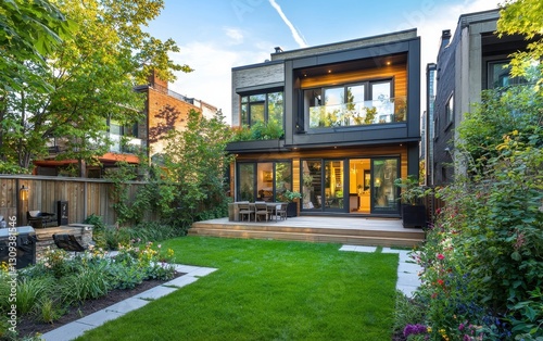 Stylish Urban Row House With A Blooming Green Backyard