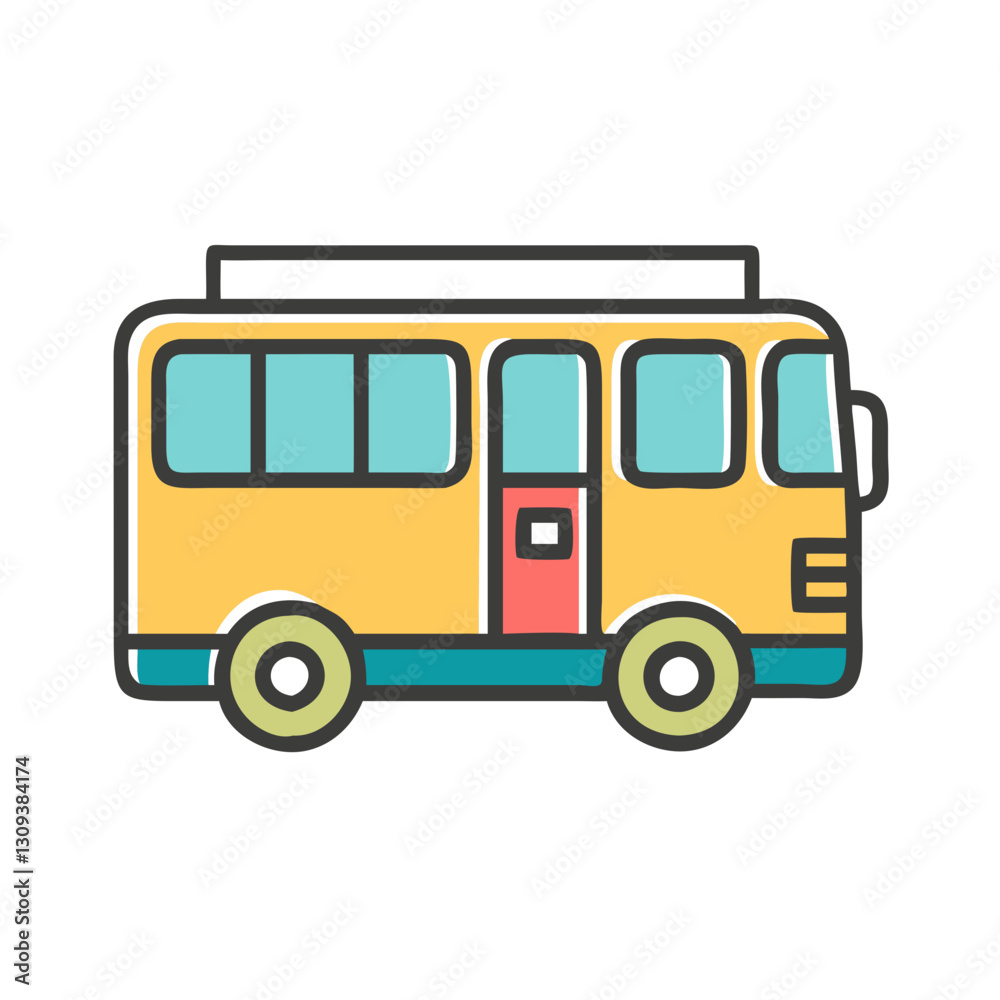 Retro Yellow Bus Icon – Clipart for Travel, Public Transport, and Tourism Services Retro Yellow Bus Icon – Clipart for Travel, Public Transport, and Tourism Services