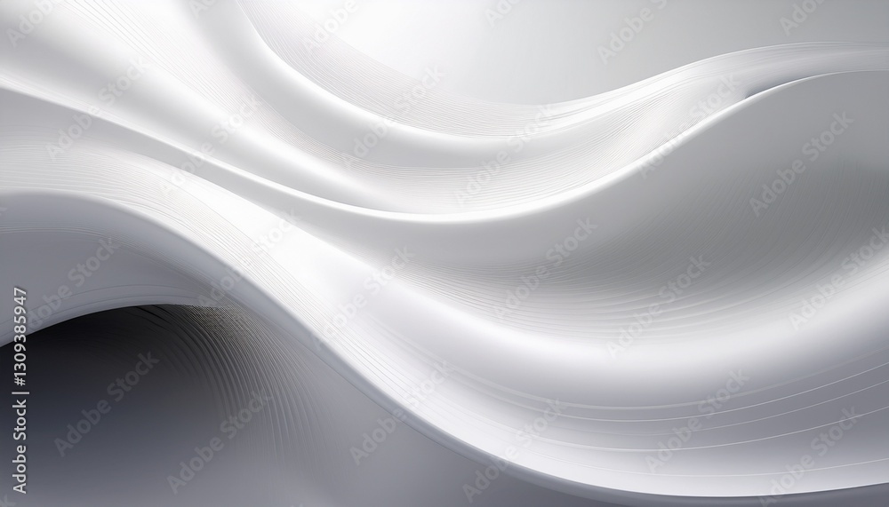 Obraz premium Cyber White Gradient, an ultra-minimalist transition from pure white to a light pearlescent glow. 