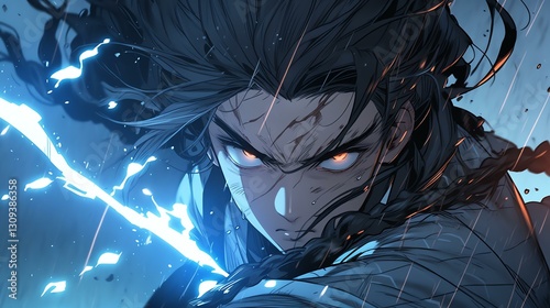 Samurai with Orange Eyes