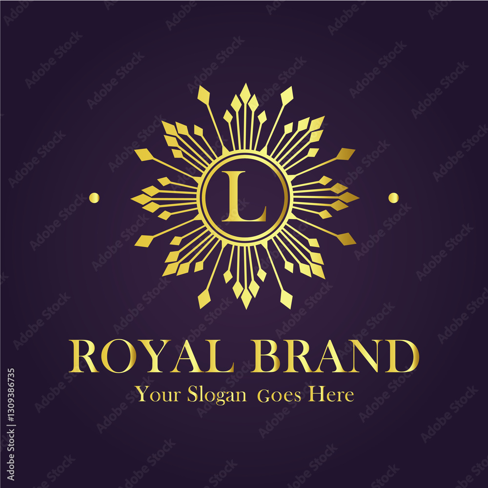 Fototapeta premium Luxury Gold Monogram Logo - Letter L 