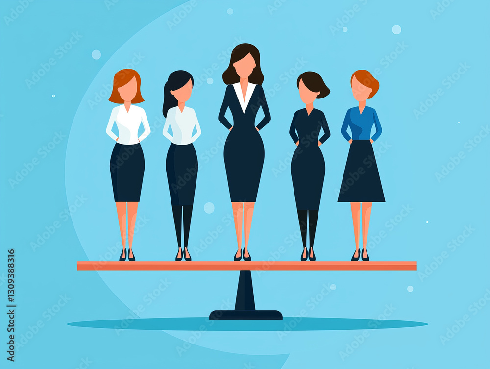 Obraz premium Empowered female leaders balancing teamwork and mentorship in business